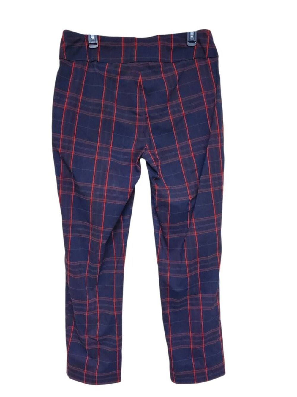 New Directions Woman's Navy Blue Red Windowpane Plaid Pull On Dress Pant Plus 16 - Picture 4 of 4